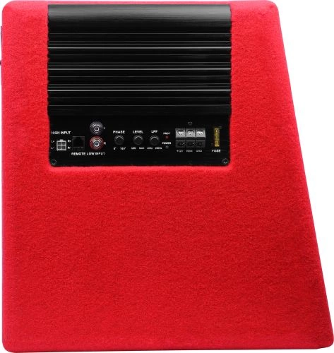 Сабвуфер автомобильный Ural АС-У12А КРАСНЫЙ 300Вт активный (30см/12")