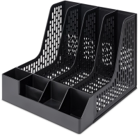 Лоток вертикальный Deli E9849 BLACK E9849 4отд. сборный для бумаг 325x320x275мм черный пластик пластиковый пакет