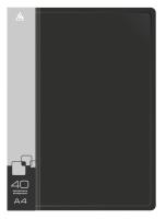 Папка с 40 прозр.вклад. Бюрократ -BPV40BLCK A4 пластик 0.65мм торц.карм с бум. встав черный