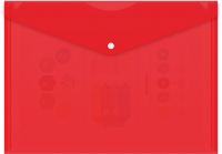 Конверт на кнопке Бюрократ DeLuxe DL801RED/1 A4 пластик 0.18мм красный