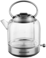 Чайник электрический Redmond KG221 1.5л. 2200Вт серебристый матовый корпус: стекло/сталь