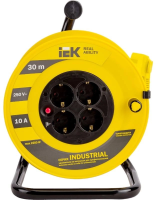 Сетевой удлинитель IEK Industrial 10м (4 розетки) черный/желтый (пакет ПЭ)