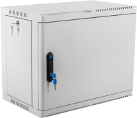 Шкаф коммутационный ЦМО (ШРН-9.350.1) настенный 9U 600x350мм пер.дв.стал.лист 200кг серый 300мм 180град.