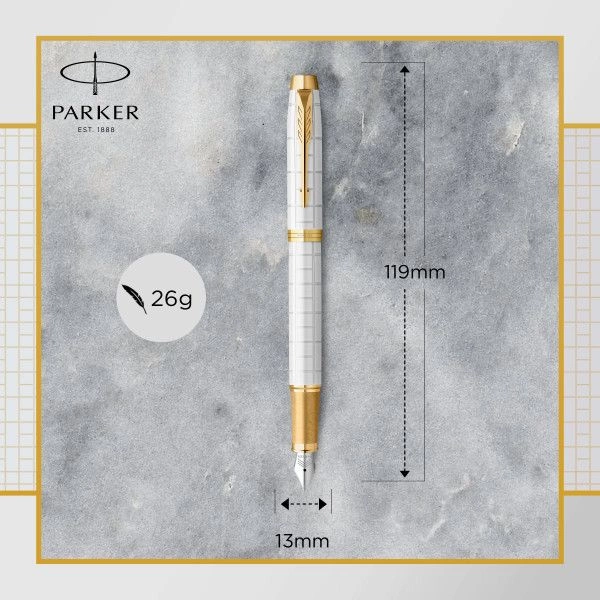Ручка перьев. Parker IM Premium F318 (CW2143649) Pearl GT F сталь нержавеющая подар.кор.