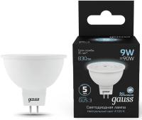 Лампа светодиодная Gauss 101505209 9Вт цок.:GU5.3 рефлек. 150B 4100K св.свеч.бел.нейт. MR16 (упак.:1шт)