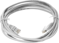 Патч-корд Lanmaster TWT-45-45-3.0-GY UTP RJ-45 вил.-вилка RJ-45 кат.5E 3м серый ПВХ (уп.:1шт)
