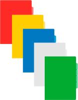 Папка-уголок Бюрократ -E356 3 уровн. A4 пластик 0.15мм ассорти