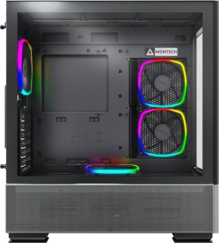 Корпус Montech Sky Two черный без БП ATX 3x140mm 2xUSB3.0 audio bott PSU