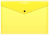 Конверт на кнопке Бюрократ Double Neon DNEPK803A4YEL A4 гориз. пластик 0.15мм желтый