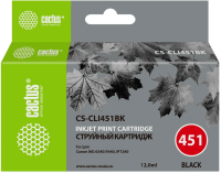 Картридж струйный Cactus CS-CLI451BK черный (10.2мл) для Canon MG6340/5440/IP7240