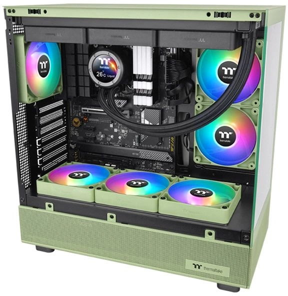 Вентилятор для корпуса Thermaltake CT140 Sync Matcha ARGB 140х140x25 зеленый 4-pin 30.5дБ (упак.:2шт) (CL-F203-PL14MG-A) Ret