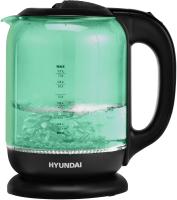 Чайник электрический Hyundai HYK-G2807 1.8л. 2200Вт бирюзовый/черный (корпус: стекло)