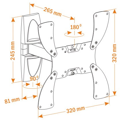 Кронштейн для телевизора Holder LCDS-5020 белый 22"-42" макс.30кг настенный поворот и наклон