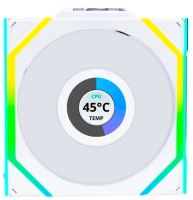 Вентилятор для корпуса Lian-Li Uni Fan SL Wireless 120 LCD Reverse ARGB 120х124.5x28 белый 4-pin 31дБ (G99.12RSLLCD1W1W.R0) Ret