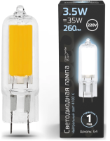 Лампа светодиодная Gauss G4 3.5Вт цок.:G4 (упак.:10шт) капсул. 220B св.свеч.бел.нейт. (107807203)