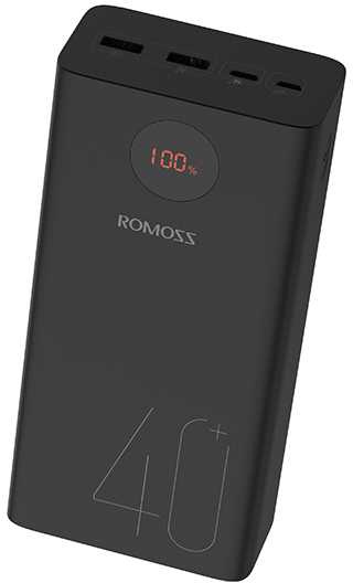 Мобильный аккумулятор Romoss PEA40 40000mAh QC3.0 18W 3A 2xUSB-A/USB-C черный