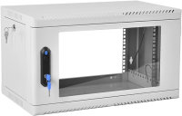 Шкаф коммутационный ЦМО (ШРН-6.350) настенный 6U 600x350мм пер.дв.стекл 200кг серый 300мм 180град.
