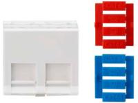 Вставка Hyperline SIP3A-2K-M45-45 со шторкой 45x45 2xKeystone ABS пластик белый