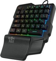 Игровой блок Оклик 701G IRON FIST черный USB for gamer LED (подставка для запястий) (1196590)