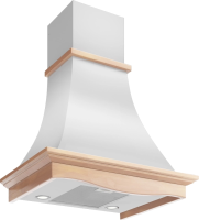 Вытяжка каминная Elikor Рококо 60П-700-П3Д белый муар управление: кнопочное (1 мотор)