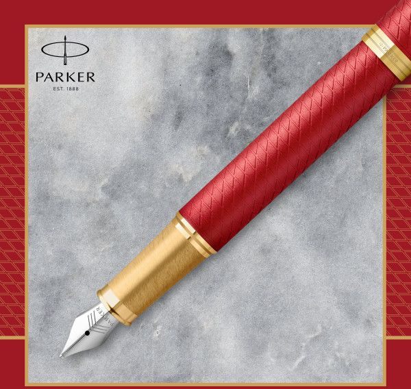 Ручка перьев. Parker IM Premium F318 (CW2143650) Red GT F сталь нержавеющая подар.кор.