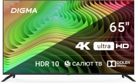 Телевизор LED Digma 65" DM-LED65UBB40 Smart Салют ТВ Frameless черный/4K Ultra HD/DVB-T/60Hz/DVB-T2/