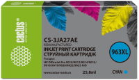 Картридж струйный Cactus CS-3JA27AE 963XL голубой (25.5мл) для HP OfficeJet Pro 9010/9010e/9012/9014/9015/9016/9019