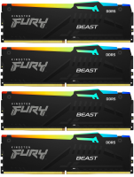 Память DDR5 4x32GB 5600MHz Kingston KF556C40BBAK4-128 Fury Beast Black RGB RTL Gaming PC5-44800 CL40