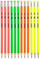 Карандаш ч/г Deli Neon EU51800 2B трехгран. тополь карт.кор. (12шт) ластик