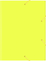 Папка на резинке Бюрократ Double Neon DNE510YEL A4 пластик кор.30мм 0.5мм желтый