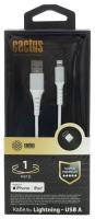 Кабель Cactus CS-LG.USB.A-1 USB (m)-Lightning (m) 1м белый блистер