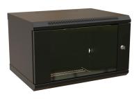 Шкаф коммутационный WRline (WR-TW-0666-GP-RAL9004) настенный 6U 600x600мм пер.дв.стекл 2 бок.пан. направл.под винты 60кг черный 500мм 367мм IP20 сталь