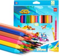 Карандаши цв. Deli EC126-24 Super Wings шестигран. пластик кор.европод. (24шт)