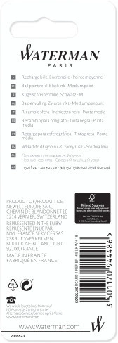 Стержень шариковый Waterman Standard Maxima (CWS0944480) M 1мм черные чернила блистер