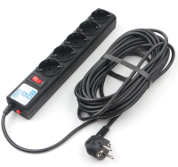 Сетевой фильтр Powercube SPG5-10M 10м (5 розеток) черный (коробка)