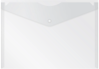 Конверт на кнопке Бюрократ -PK803ACLEAR A4 пластик 0.18мм прозрачный
