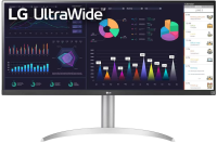 Монитор LG 34" UltraWide 34WQ650-W черный IPS LED 1ms 21:9 HDMI M/M матовая HAS 400cd 178гр/178гр 2560x1080 100Hz FreeSync DP 2K USB 7.9кг