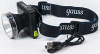 Фонарь налобный Gauss GFL401 черный 5Вт лам.:светодиод. (GF401)