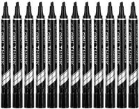 Набор маркеров перманентных Deli EU10120-P Think скошенный пиш. наконечник 1.5-5мм черный коробка ка