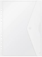 Конверт на кнопке Бюрократ -PK880CLEAR/1 A4 с перфорац. по длинной стороне пластик 0.18мм прозрачный