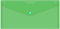 Конверт на кнопке Бюрократ -PK805AGRN пластик 0.18мм зеленый TRAVEL формат