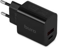 Сетевое зар./устр. Buro BUWD1 18W 3A (PD+QC) USB-C/USB-A универсальное черный (BUWD18P110BK)