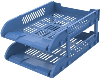 Лоток горизонтальный Deli E9212 BLUE E9212 сборный для бумаг 325x241x155мм синий пластик (упак.:2шт) пластиковый пакет