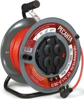 Удлинитель силовой Ресанта СУ-3х1,5-30/3 (61/118/7) 3x1.5кв.мм 4розет. 30м ПВС катушка красный