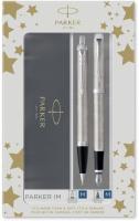 Набор ручек Parker IM Core FK221 (2183058) Stainless Steel CT M сталь нержавеющая подар.кор. ручка перьевая, ручка шариковая