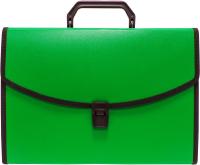 Портфель Бюрократ -BPP13LGRN 13 отдел. A4 с окантовкой пластик 0.7мм зеленый
