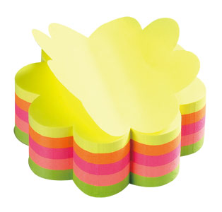 Блок самоклеящийся бумажный Stick`n 21357 67x67мм 250лист. 70г/м2 5цв.в упак. вырубной "цветок"