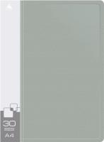 Папка с 30 прозр.вклад. Бюрократ -BPV30GREY A4 пластик 0.65мм торц.карм с бум. встав серый