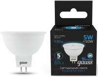 Лампа светодиодная Gauss 101505305 5Вт цок.:GU5.3 рефлек. 220B 6500K св.свеч.бел.хол. (упак.:10шт)