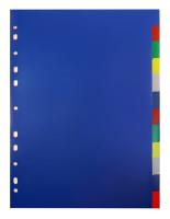 Разделитель индексный Бюрократ ID116E A4 пластик 12 индексов цветные разделы